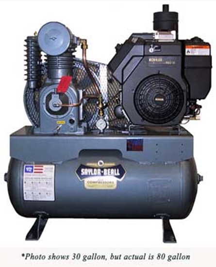 Picture of 18 HP 80 gal Gas Engine Driven Air Compressor Saylor-Beall UL-765